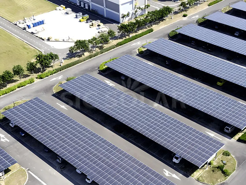 Sistema di staffe per posto auto coperto solare in alluminio da 2 MW