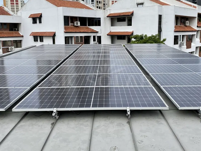 Sistemi di montaggio solare per tetto in metallo da 30KW per Singapore