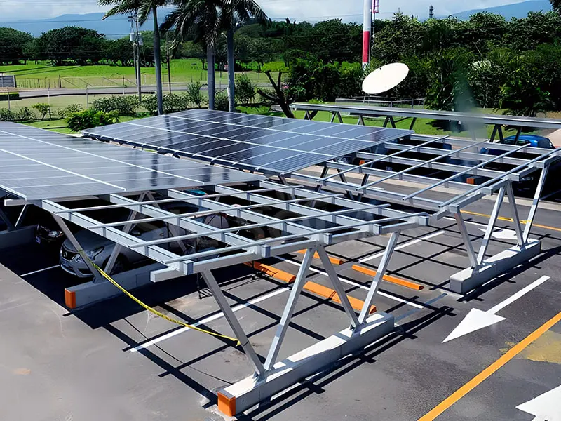 Sistema di pannelli solari per posto auto coperto da 80KW in alluminio negli Stati Uniti